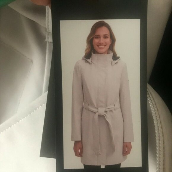 Calvin Klein Women Trench Coat with Belt Beige - Picture 9 of 14